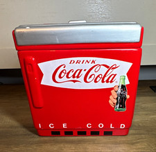 Coca-Cola Ceramic Cookie Jar Vintage Style Soda Fountain Cooler Ice Cold 7” picture