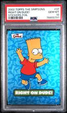 2002 Topps The Simpsons Bart Simpson #37 (FOIL) PSA 10 GEM MINT (RARE: Pop 2) picture