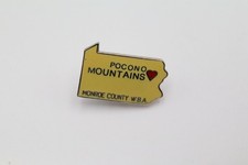 Vintage Pocono Mountains Monroe County WBA Pennsylvania Enamel Lapel Pin Badge picture