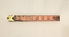 Antique Stanley No. 65 1/2 Boxwood & Brass Folding Carpenter's Rule - 36