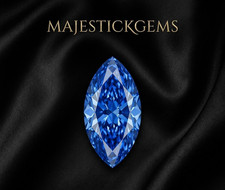 2 Ct Marquise Cut Blue Lab Grown Diamond VVS1 D Certified Loose Stone picture