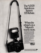 1987 Nikon N2020 Vintage Magazine Print Ad-Nikkor lenses 