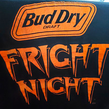 true vintage Bud Dry Fright Night  halloween beer  50/50 Shirt XL Screen Stars  picture