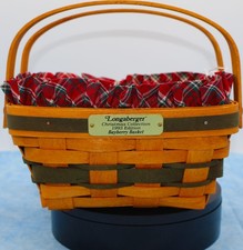 Longaberger 1993 Bayberry Basket Christmas Collection w/ Liner & Protector picture