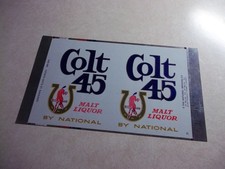 Vintage COLT 45 MALT LIQUOR BEER UNROLLED CAN SHEET National Brewing Baltimore picture