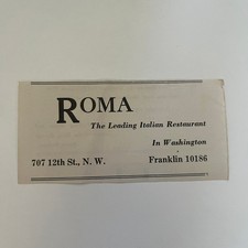 Roma The Leading Italian Restaurant in Washington 1930 Washington DC Ad SAH1-5 picture