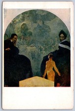 DS1/ Alphonse Mucha Artist Signed Art Nouveau Postcard c1910 Nude 19 picture