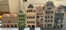 Prague Czech Porcelain Town Houses Vintage Handmade Miniature Lot of 6 picture