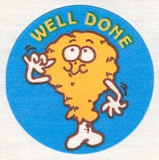 Vtg 80s Trend Scratch And Sniff Matte Fried Chicken Stinky Stickers Single No TM picture