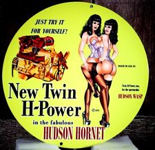 HUDSON HORNET NEW TWIN H-POWER PORCELAIN COLLECTIBLE, RUSTIC, ADVERTISING  picture