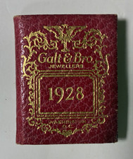 1928 Galt & Bro Jewellers Washington DC Antique Red Leather Pocket Calendar Mini picture