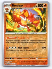 Simisear 021/182 Uncommon Paradox Rift Pokemon Reverse Holo Near Mint picture