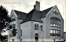 Vintage Postcard View of North School Lancaster Wisconsin WI c.1907-1915    1607 picture
