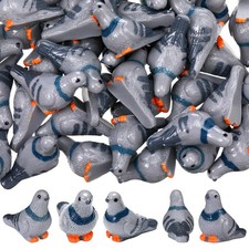 50 PCS Mini Resin Birds 1 Inch Tiny Pigeon Statues Animal Figurines Deco picture