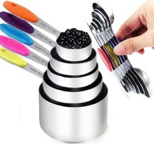 Stainless Steel Measuring Cups and Magnetic Spoons Set 12 Pcs picture