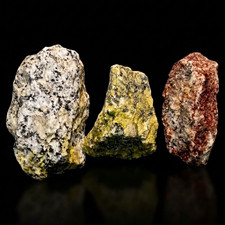 Fluorescent Mineral Specimens - UV Reactive Rough Stone Set (3 Pieces) picture