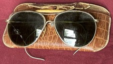 WW2 Era Aviators Sun Glasses & Case picture