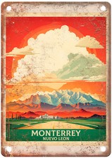 Vintage Monterrey Nuevo Leon  mexico retro Look Travel Poster Metal Sign T3333 picture