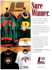 1995 PRINT AD, Legends Athletic Sure Winner 90's NFL Sweatshirts Kansas City Ad picture