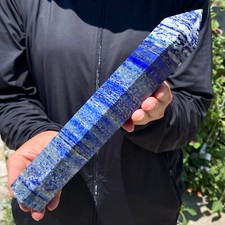 2.27LB Large Natural Lapis lazuli quartz crystal obelisk point wand aura healing picture