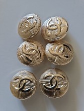 STAMPED Chanel lot of 6 Designer Gold Button Metal 25mm Heavy picture