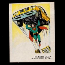 1978 Harris DC Superheroes Bread Sticker SUPERMAN THE MAN of STEEL Card 2 of 30 picture