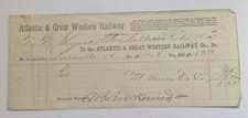 Antique 1867 & Great Western Railway Shipping Way Bill Invoice receipt picture
