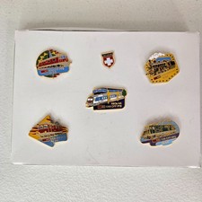 Swiss Federal Railways SBB CFF FFS  Lapel Hat Pins 5 Locomotive Pins & Flag RARE picture