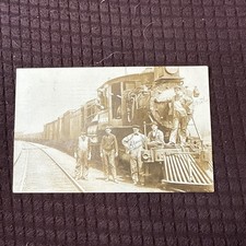 1911 RPPC Pennsylvania Railroad Locomotive 1022 Newark NJ Railroad Crew picture
