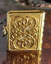 Vintage Avon Gold Toned Memory Book for Perfume Glacé picture
