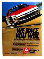1988 Dodge Mopar Shelby Team Racing Original Print Ad  8.5 x 11