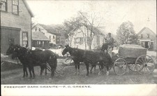 Freeport ME Horse Cart Dark Granite F. C. Greene c1900s-10s SCARCE Postcard bhn picture