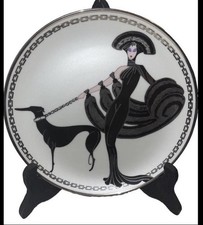 Pretty VTG House of Erte Art Deco Women Plate Franklin Symphony Black  picture