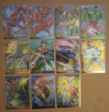 1995 Flair Marvel Annual Chromium Spider-Man,Punisher,Gambit,Hulk - 11 Card Lot picture