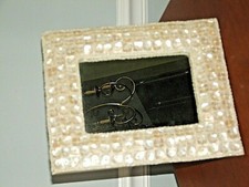 NEW SHELL BEADED Jeweled Beaded Picture Frame 8 X 10 Inch picture