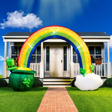 14Ft Long 10 FT Tall St Patrick Inflatable Rainbow Arch with LED Light Build-In  picture