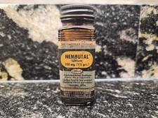 Vintage 1950's Amber Glass Pharmaceutical Bottle picture