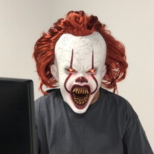 LED Pennywise Mask 2019 It Chapter Two Cosplay Scary Halloween Joker Mask Props picture