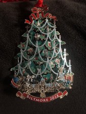 Biltmore House 2014 Ltd Ed Ornament 3D Die Cut Tree Brass 24K Gold Plating InBox picture