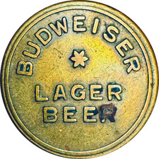 Vintage Budweiser Lager Beer Saloon Bar Token picture