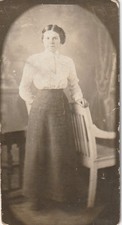 1910/20s Vintage photo of woman standing, found photos picture