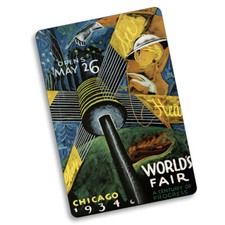  1933 World's Fair A Century of Progress Poster Design 8x12 In Aluminum Sign picture