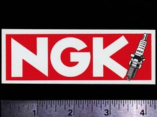 NGK Spark Plugs - Original Vintage 1970's 80's Racing Decal/Sticker - 4.25 inch picture