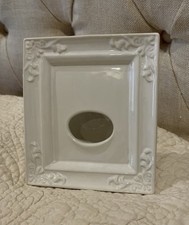 The Gardner’s Eden Heavy Vintage Pottery Framed Bud Vase White 6” x 7” Japan picture