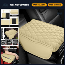 wuyaoyao Car Center Console Cover, Armrest Cushion w/ 2 Storage Bags, Beige picture