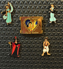 Disney Aladdin Pin Lot Bundle (5 Pins) -Inc. Rare Japan LE 2900 Hinged Valentine picture