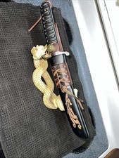 Tanto Samurai Dagger Full Tang/Wood Sheath Very Sharp G10 Grip/strong well Built picture