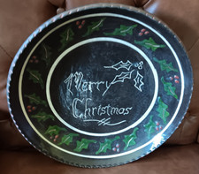 Vintage 2000 Turtlecreek Pottey Redware Merry Christmas Plate Charger Luke 9:23 picture