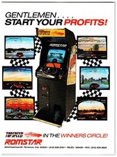 Vintage Romstar Top Speed Arcade Game Racing Brochure Flyer 1980s picture