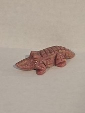Hand Carved Rhodochrosite Rhodonite Alligator Crocodile picture